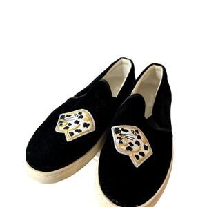 Soludos Jaguar Black Velvet Sneaker Womens Size 8.5 EUC
